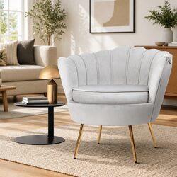 Practical and Stylish Velvet Grey Accent Chair