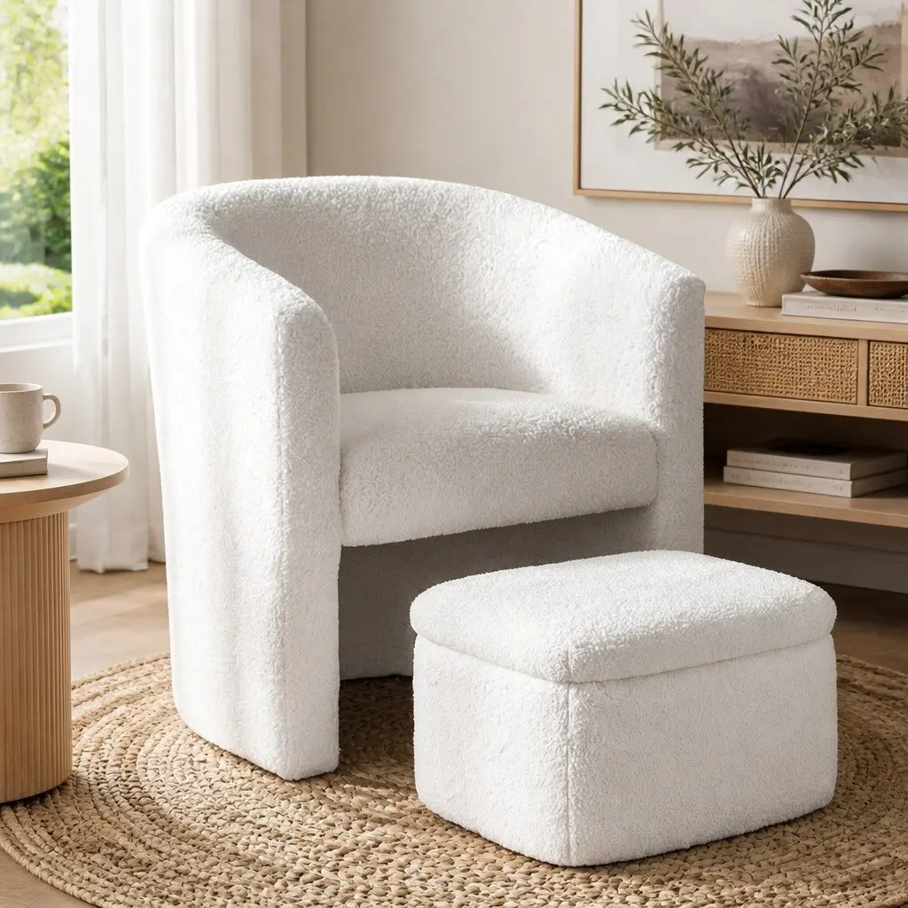 Armchair with Ottoman Storage Option