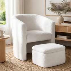 Comfortable Armchair with Ottoman Storage Option