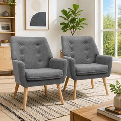 Value-Packed Comfortable Armchair in Grey Upholstery