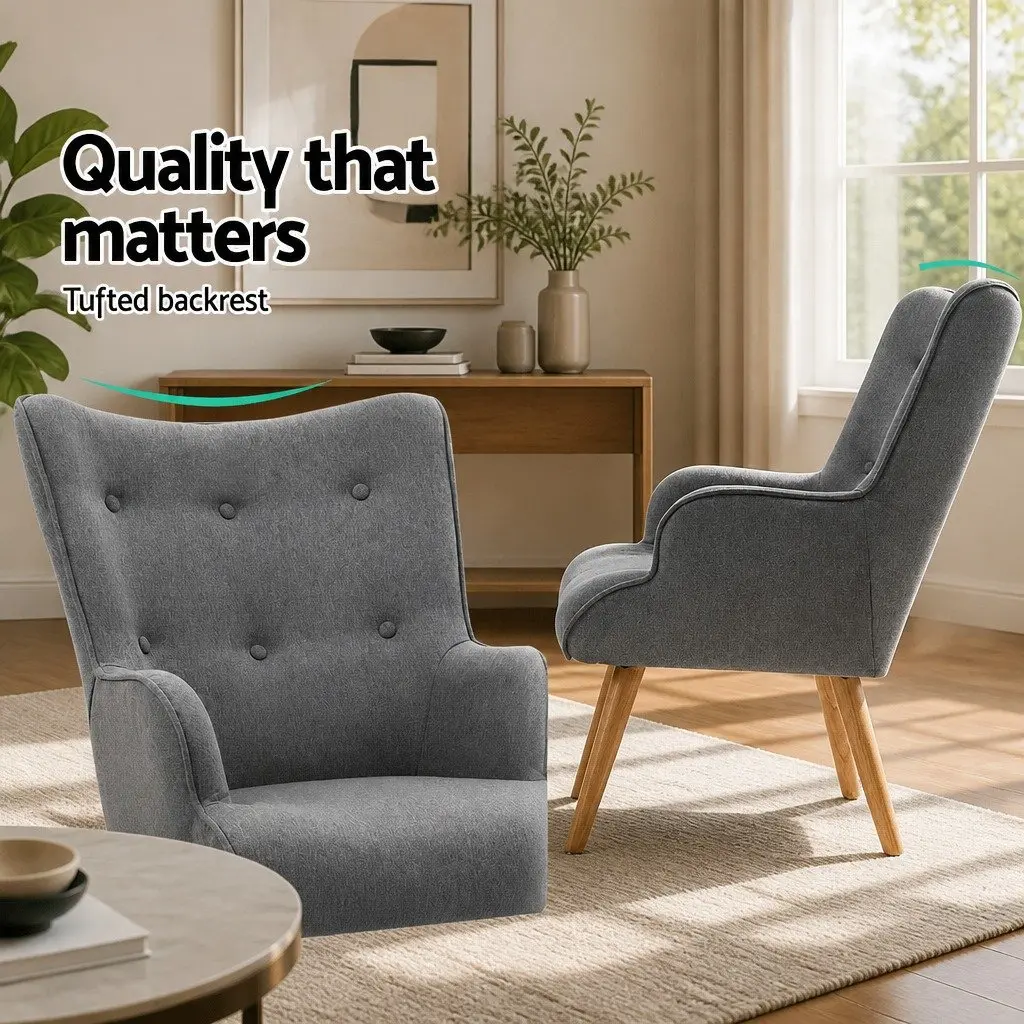 Grey Armchair and Ottoman for Comfort