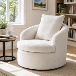 Comfortable Round Swivel Armchair with Practical Features