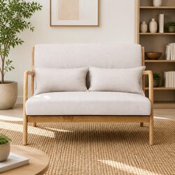 Comfortable Beige Armchair with Sturdy Design