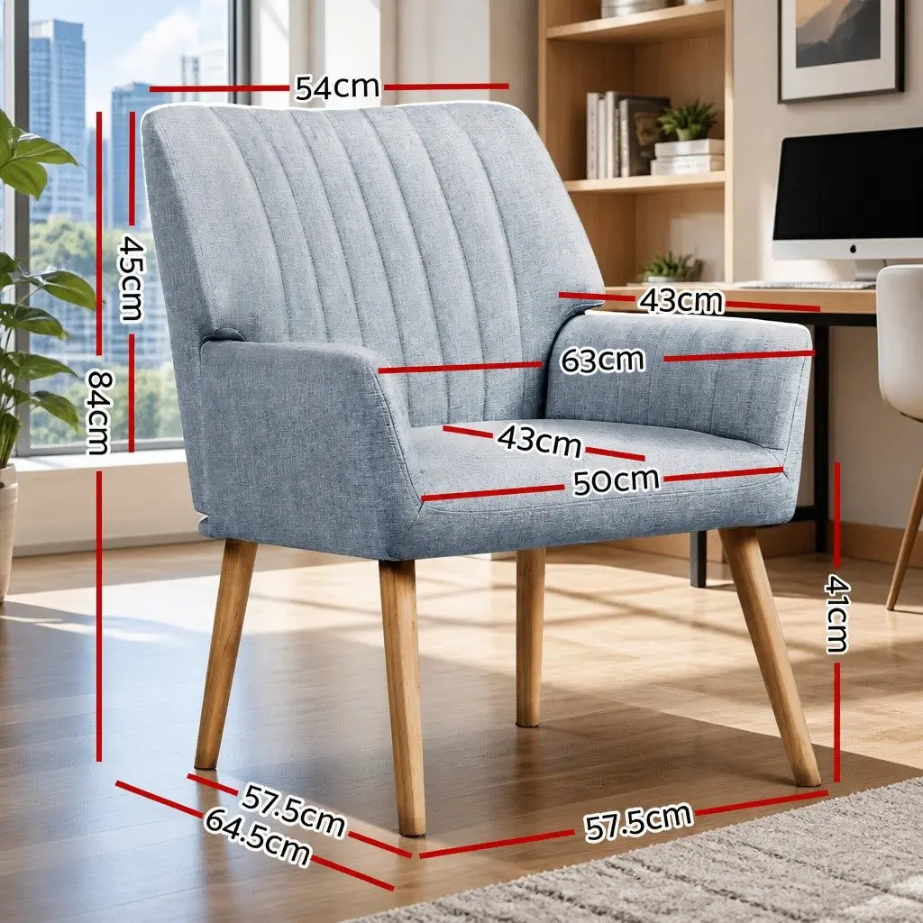 Armchair Relaxation Seating 63cm W x 64.5cm D x 84cm H Grey Faux Fabric