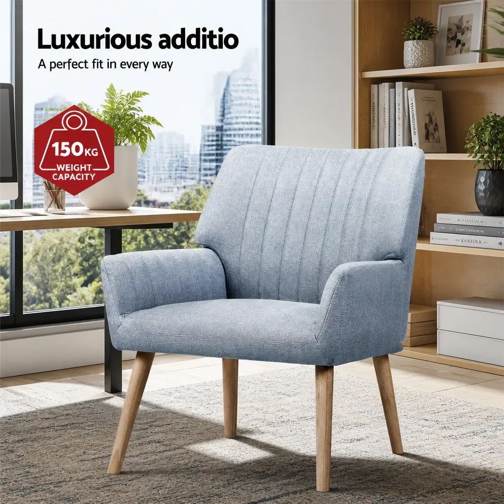 Armchair Relaxation Seating 63cm W x 64.5cm D x 84cm H Grey Faux Fabric