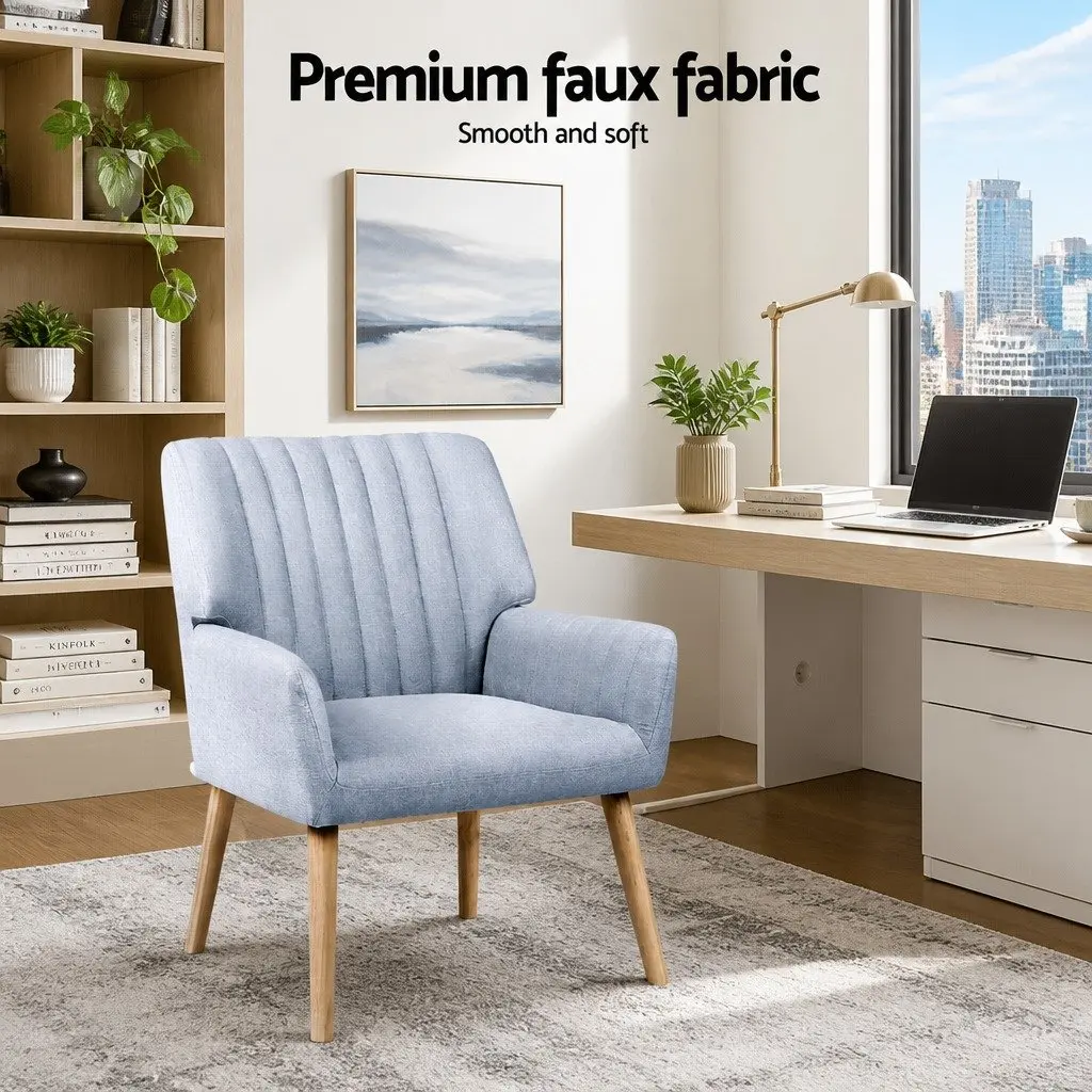 Armchair Relaxation Seating 63cm W x 64.5cm D x 84cm H Grey Faux Fabric
