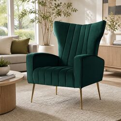 Comfortable Green Velvet Armchair with High Quality