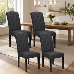 Comfort and Style: Grey Linen Dining Chairs Set of 4