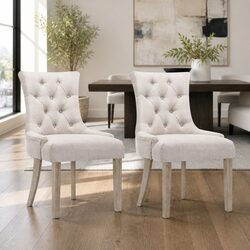 Elegant and Comfortable Beige Dining Chairs Set of 2