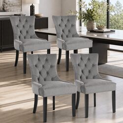 Affordable Grey Velvet Dining Chairs - Set of 4