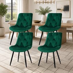 Comfortable Green Velvet Dining Chair Set of 4