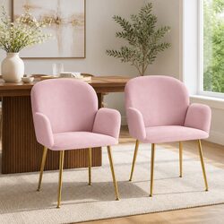 Comfortable Dining Chairs Set - Plush Velvet & Steel