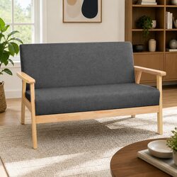 Reliable Grey 2-Seater Sofa with Comfort and Style