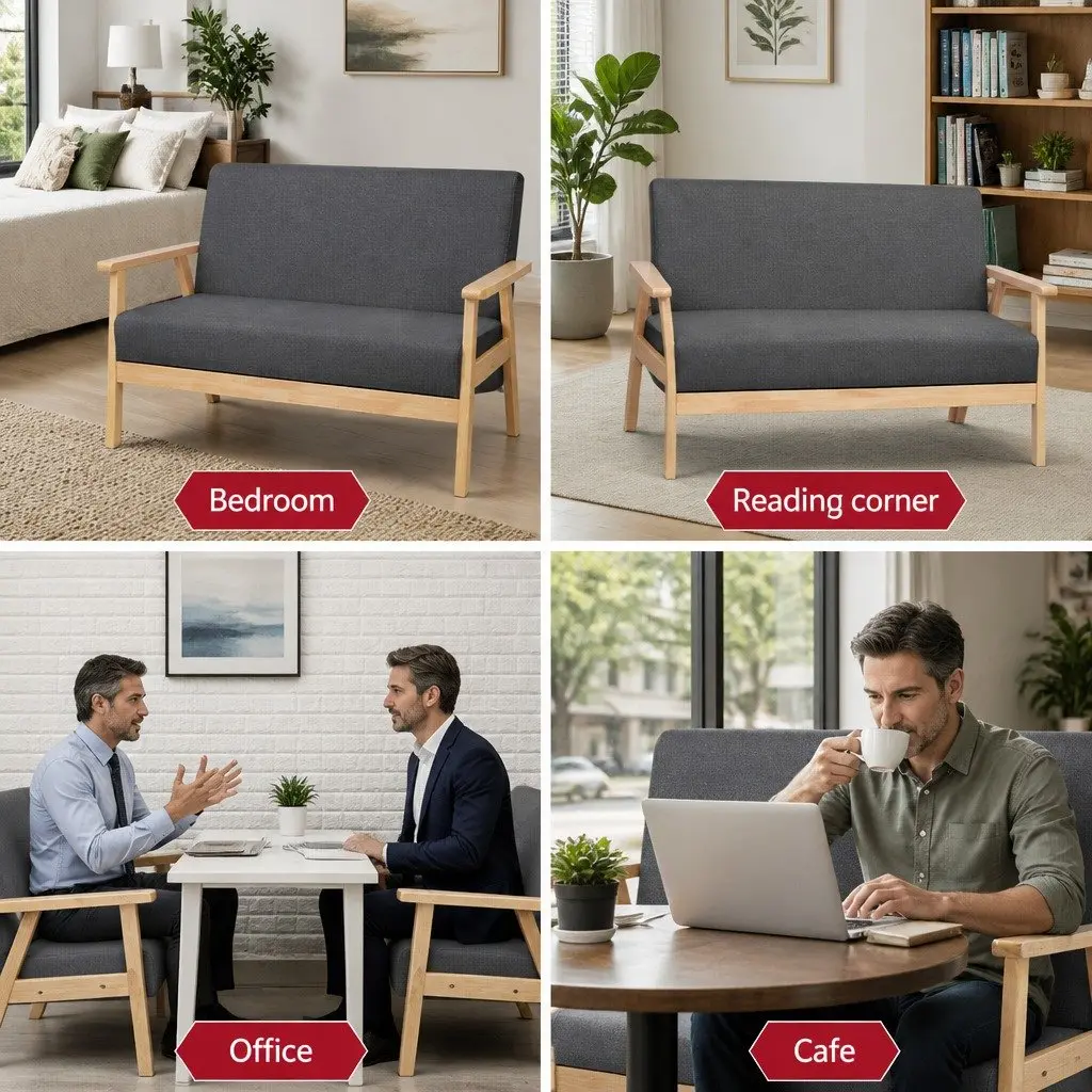 Grey 2-Seater Sofa with Comfort and Style