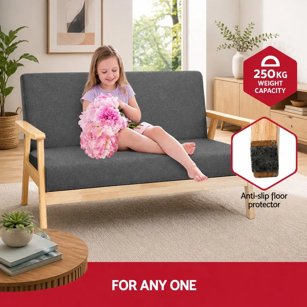 Grey 2-Seater Sofa with Comfort and Style