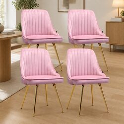 Affordable Set of 4 Velvet Dining Chairs with Style
