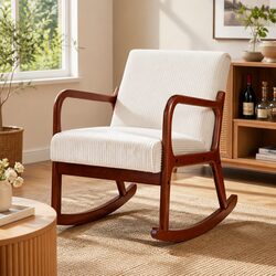 Comfortable Beige Rocking Armchair for Daily Use