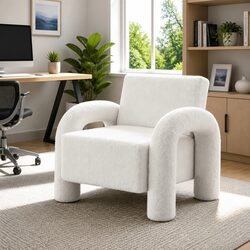 Comfortable Armchair with Boucle Upholstery