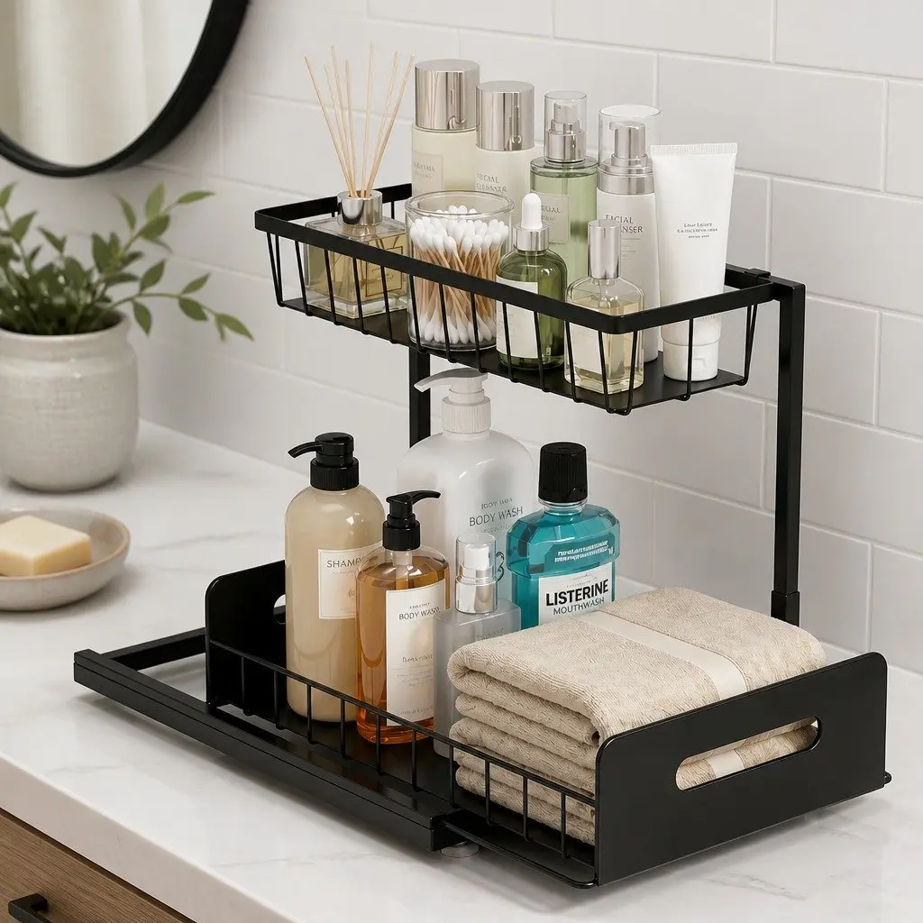 L-Shape Under Sink Organizer for Clean Spaces