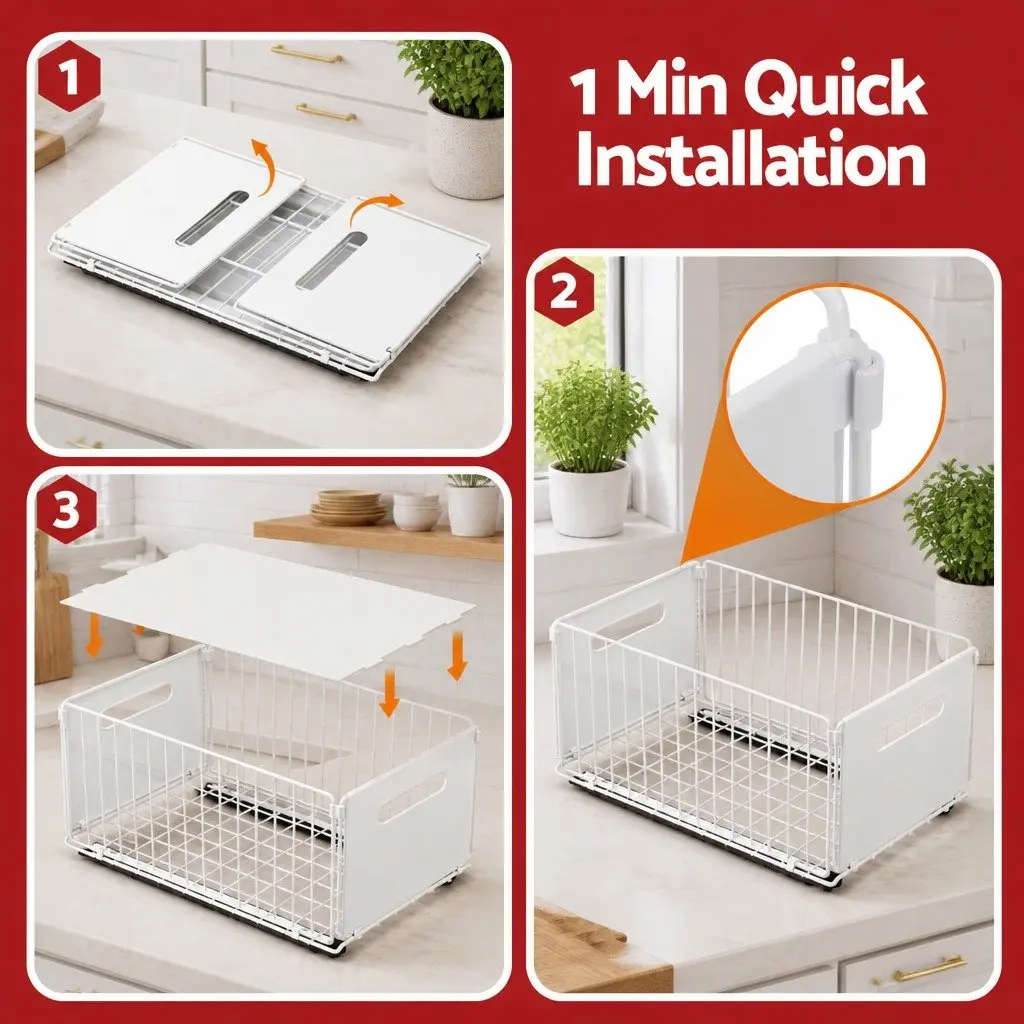 4 Pack Pull Out Drawers for Kitchen Organization