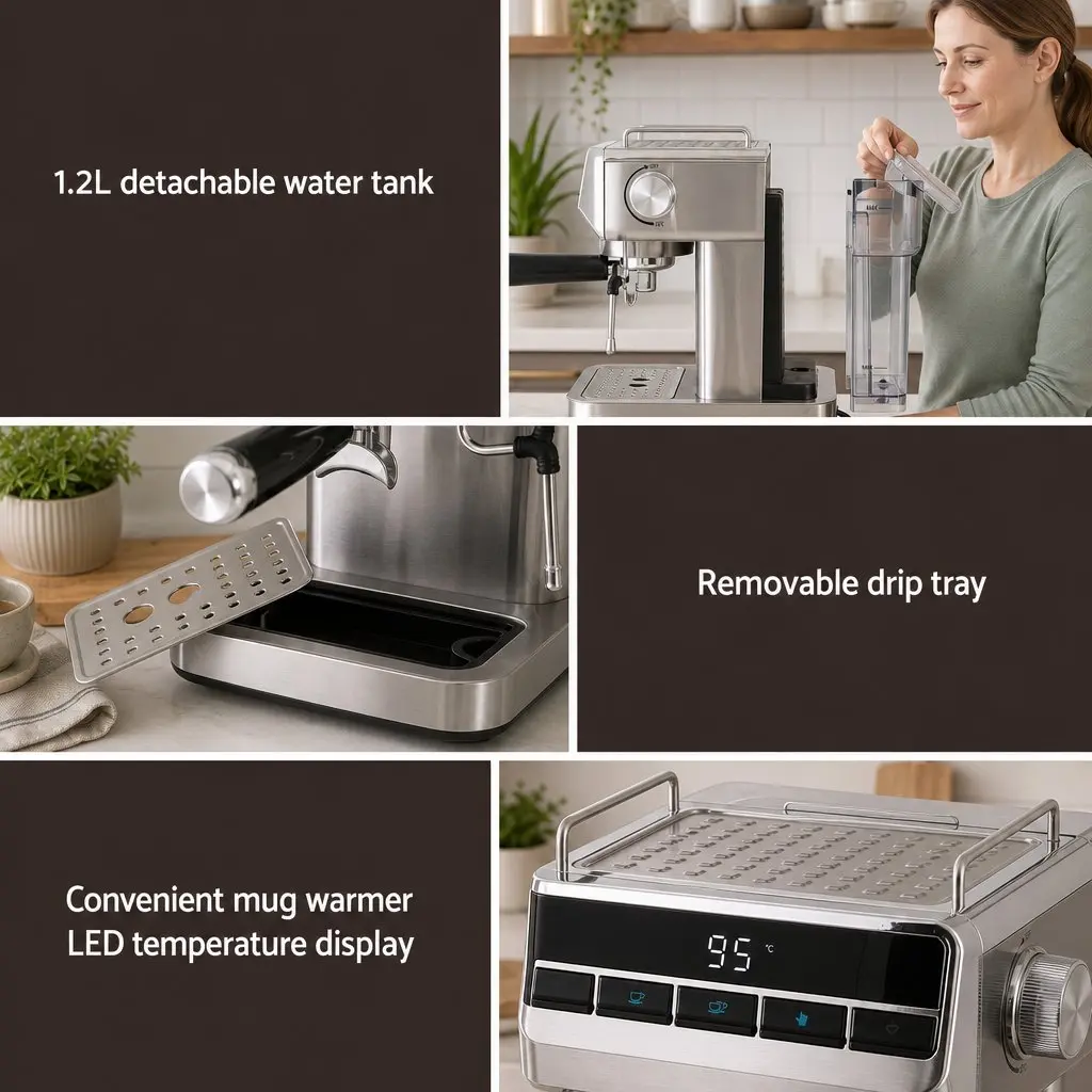 Cordless Wet Dry Vacuum Mop Espresso Coffee Machine Combo Cleaning 2 Piece White Silver