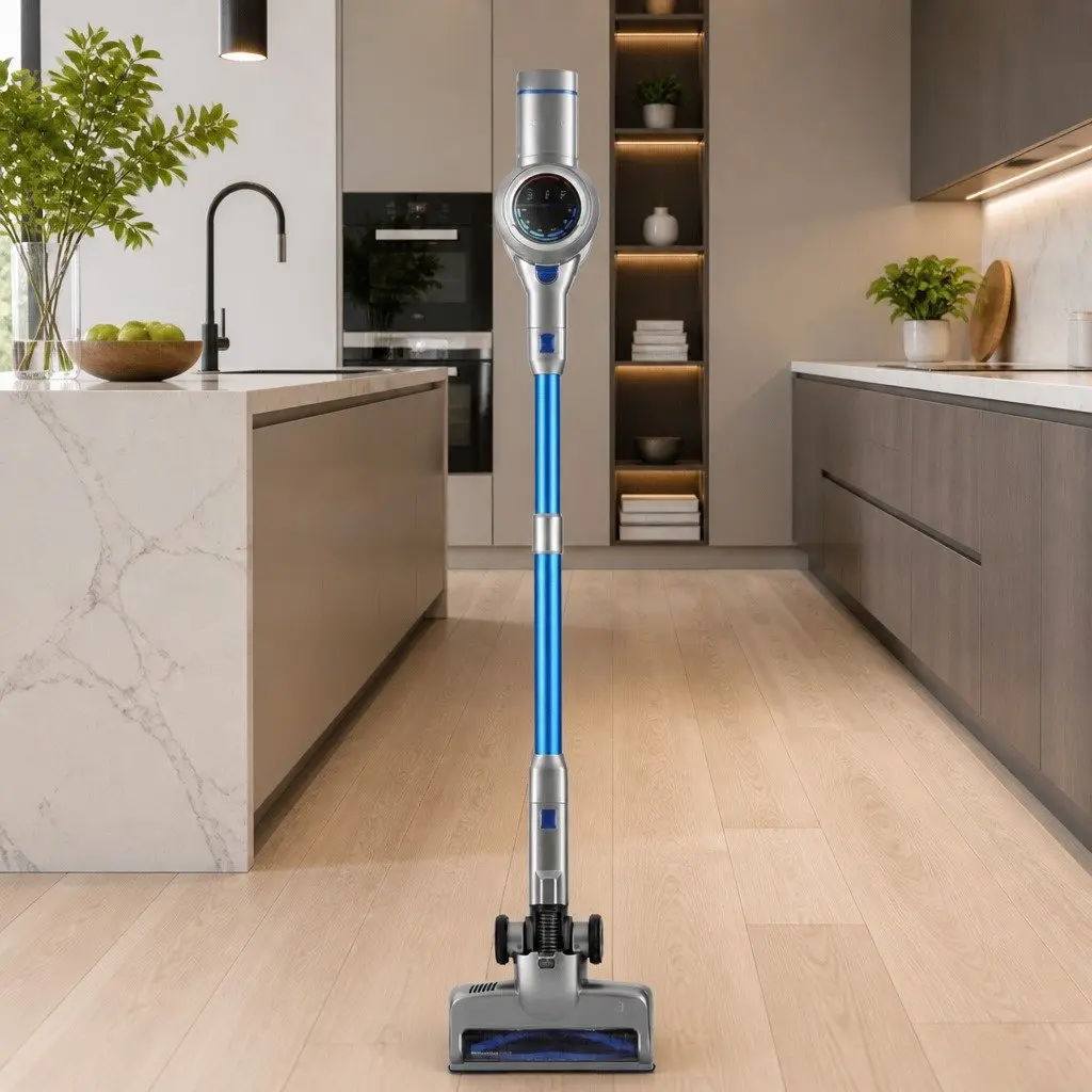 Cordless Vacuum Cleaner 300W Brushless Motor Adjustable Suction Self-Standing Navy Blue