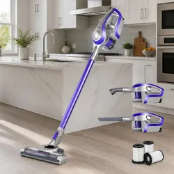 Cordless Stick Vacuum Cleaner Handheld Bagless HEPA Filter 150W Red