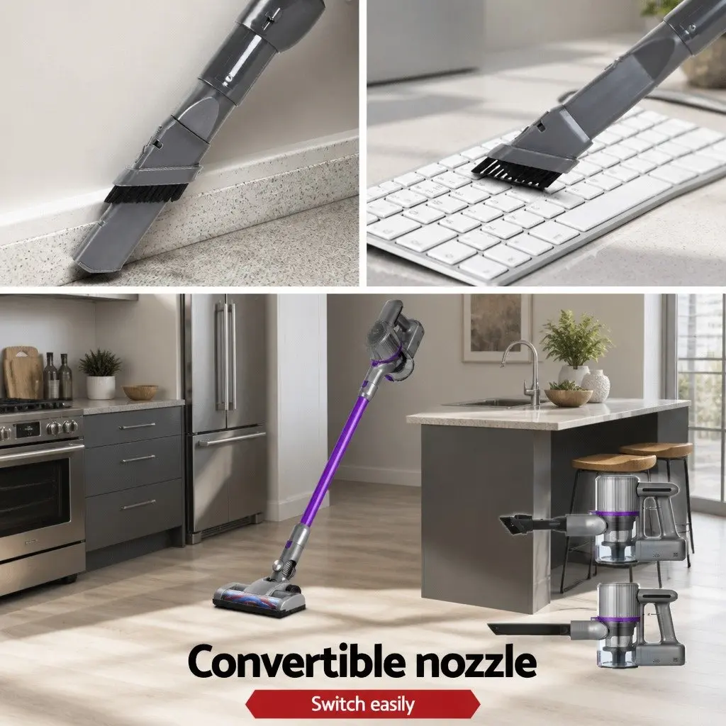 Cordless Stick Vacuum Cleaner Bagless 120W Handheld Purple Lightweight Easy