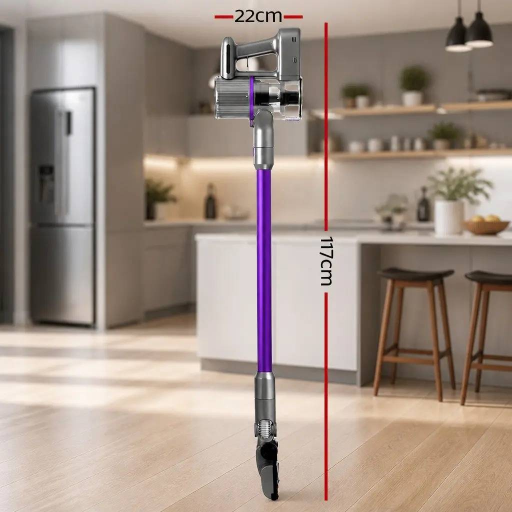 Cordless Stick Vacuum Cleaner Bagless 120W Handheld Purple Lightweight Easy