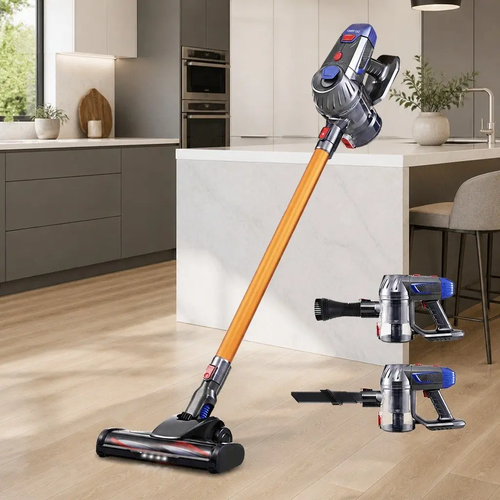 Cordless Stick Vacuum Cleaner Handheld Lightweight 150W Suction Gold