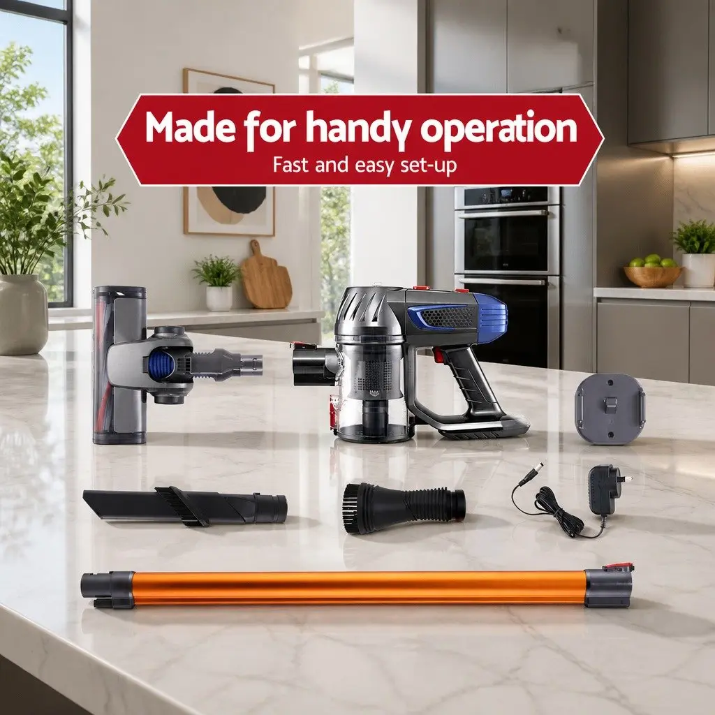 Cordless Stick Vacuum Cleaner Handheld Lightweight 150W Suction Gold
