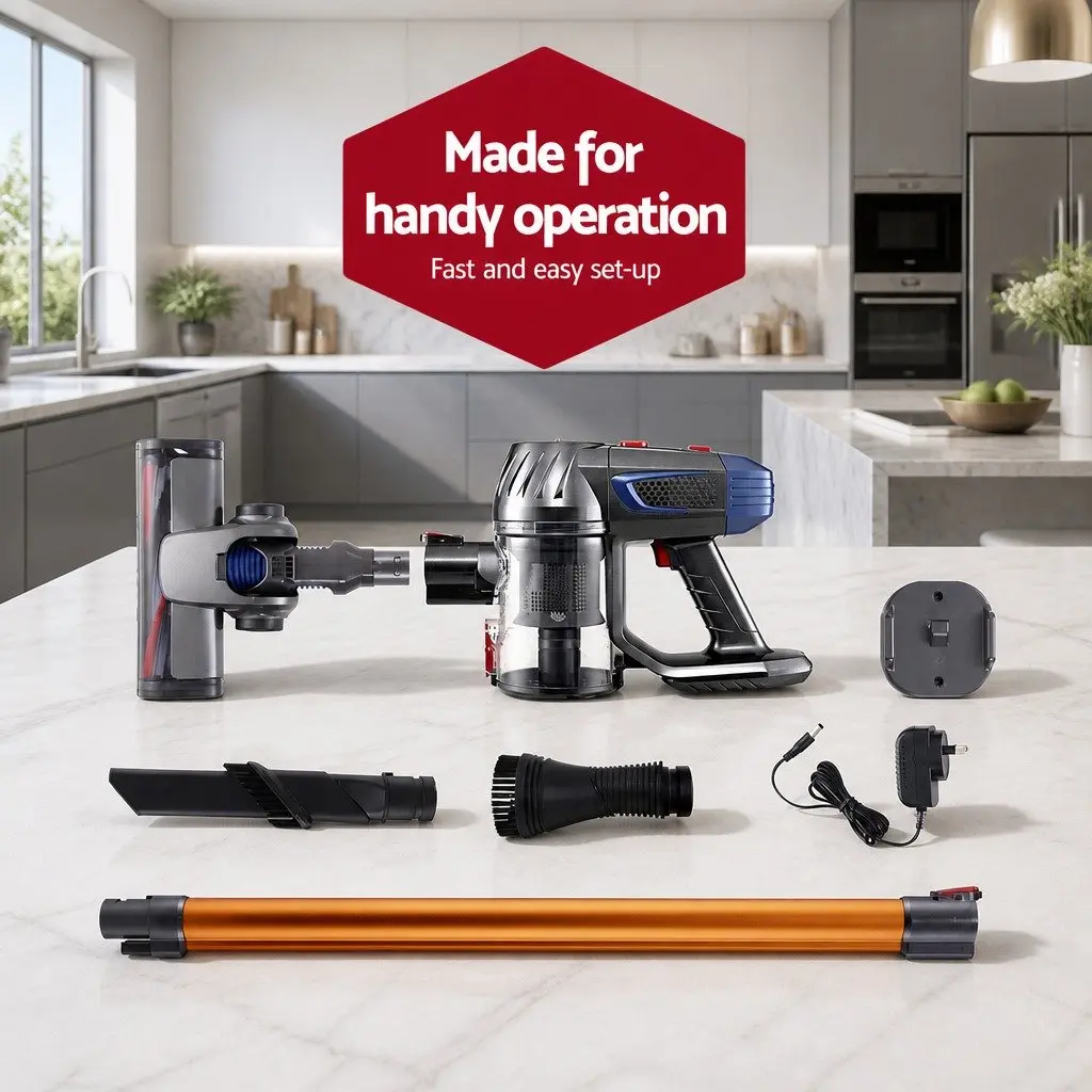 Cordless Stick Vacuum Cleaner Handheld Lightweight 150W Suction Gold