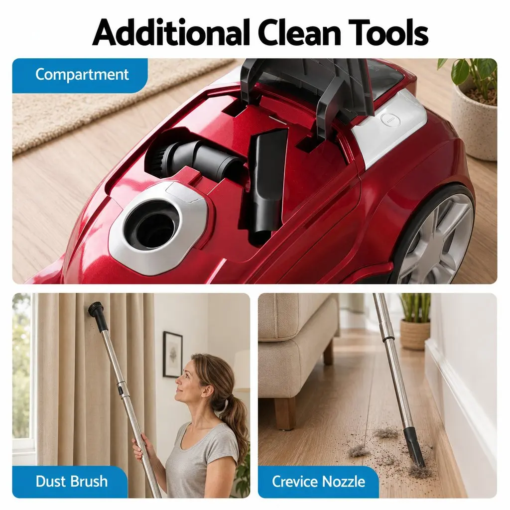 Red Canister Vacuum with 2000W Power