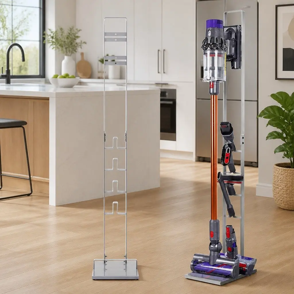 Freestanding Vacuum Cleaner Stand Storage Compatible with Dyson V6 V7 V8 V10 V11 11cm Width Silver