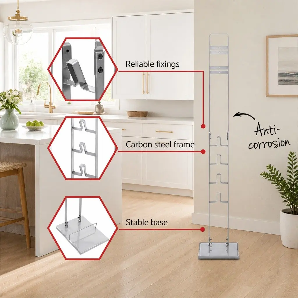 Freestanding Vacuum Cleaner Stand Storage Compatible with Dyson V6 V7 V8 V10 V11 11cm Width Silver
