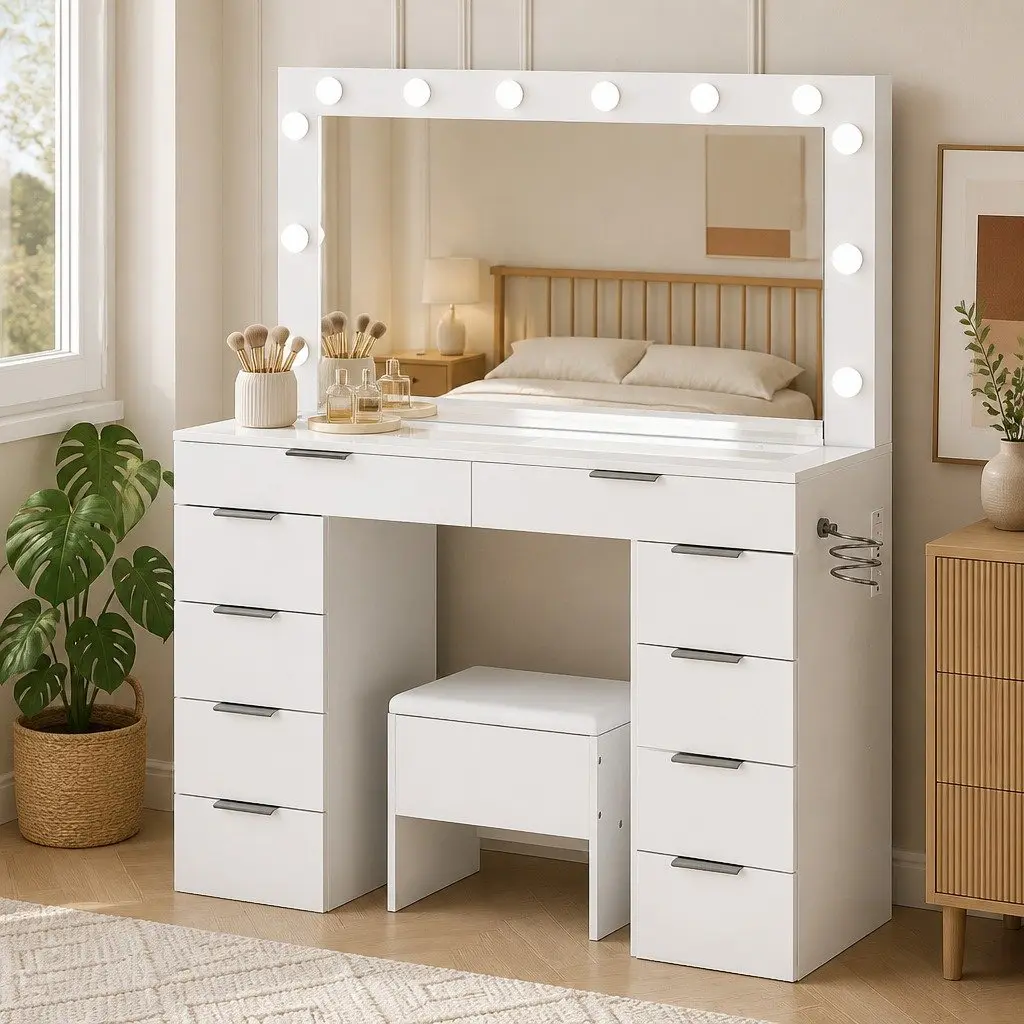 LED Makeup Vanity Set with Ample Storage