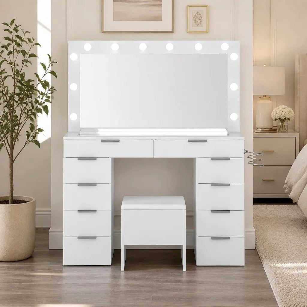 LED Makeup Vanity Set with Ample Storage