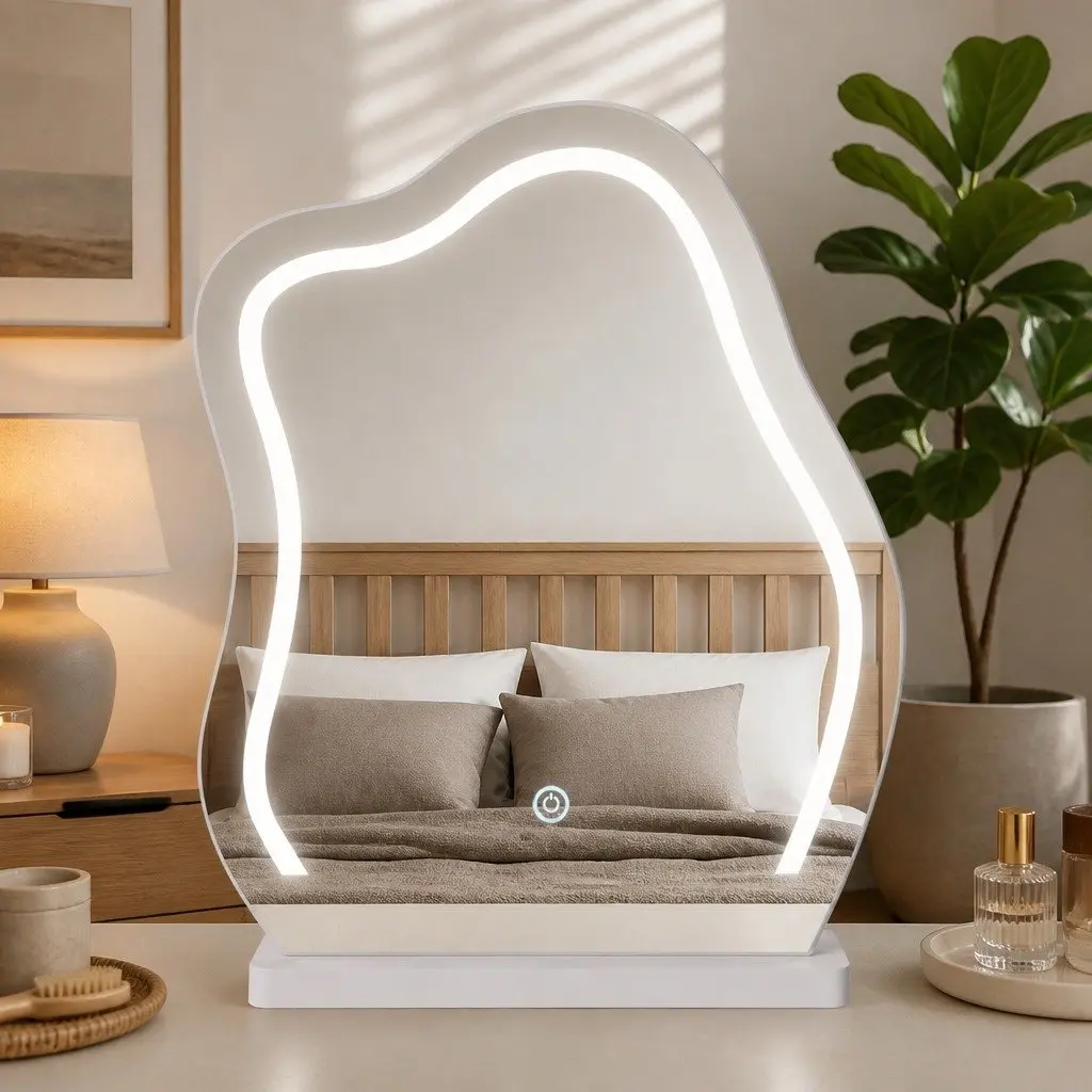 Dressing Table with LED Mirror and Ample Storage