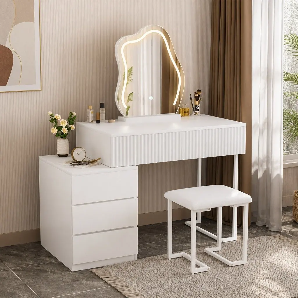 Dressing Table with LED Mirror and Ample Storage
