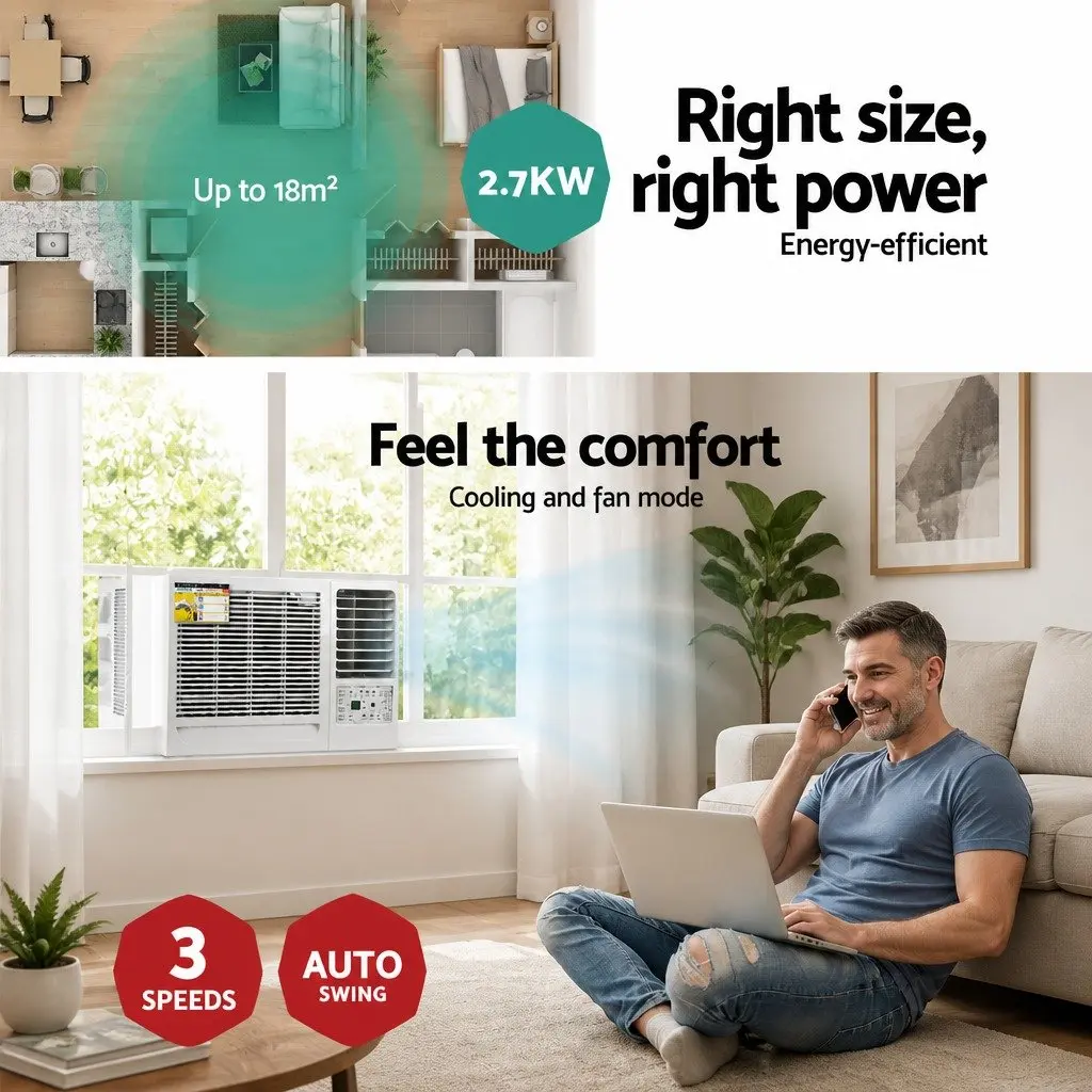 Window Air Conditioner Portable Cooling Unit 2.7kW White
