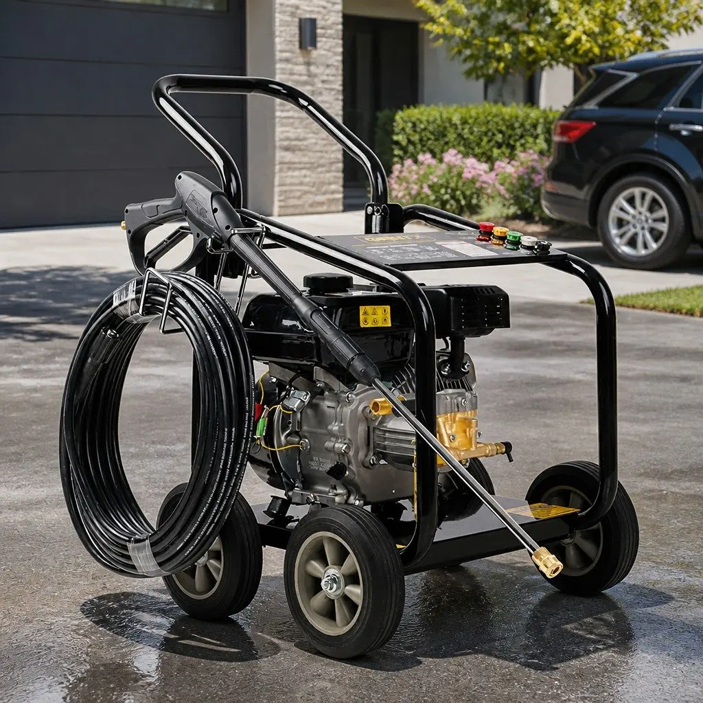 High Pressure Cleaner Washer Petrol 3000psi 20M Hose Black