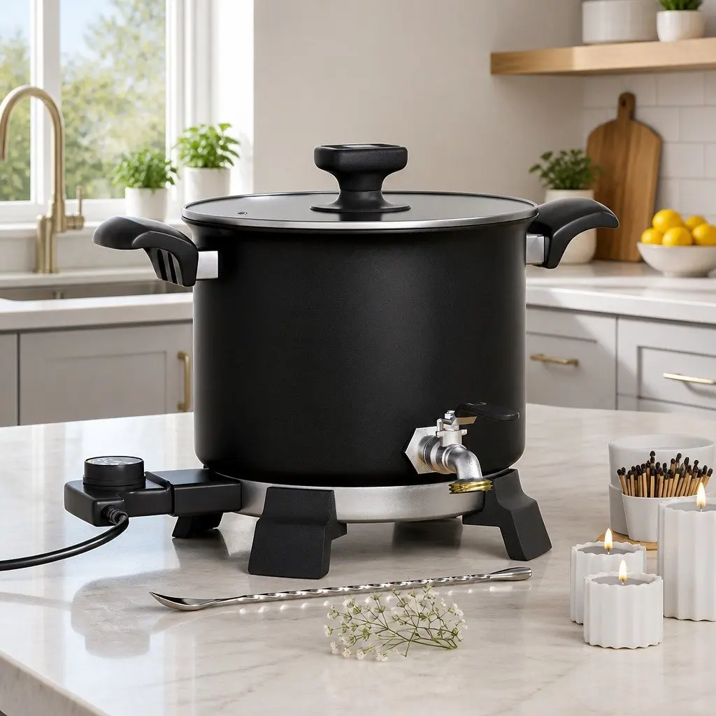 Wax Melter Electric Melting Pot 5L Candle Making 1200W Quick Pour Spout Black