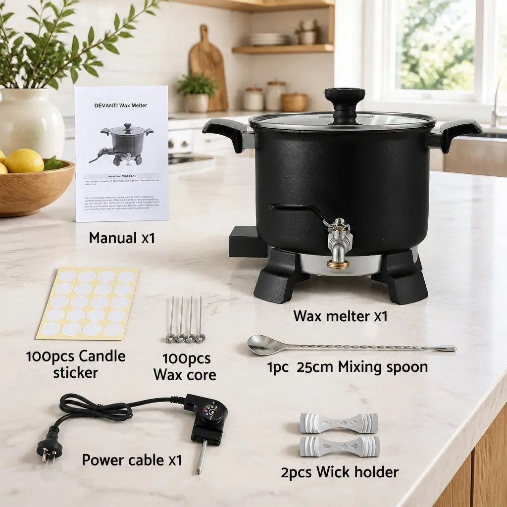 Wax Melter Electric Melting Pot 5L Candle Making 1200W Quick Pour Spout Black