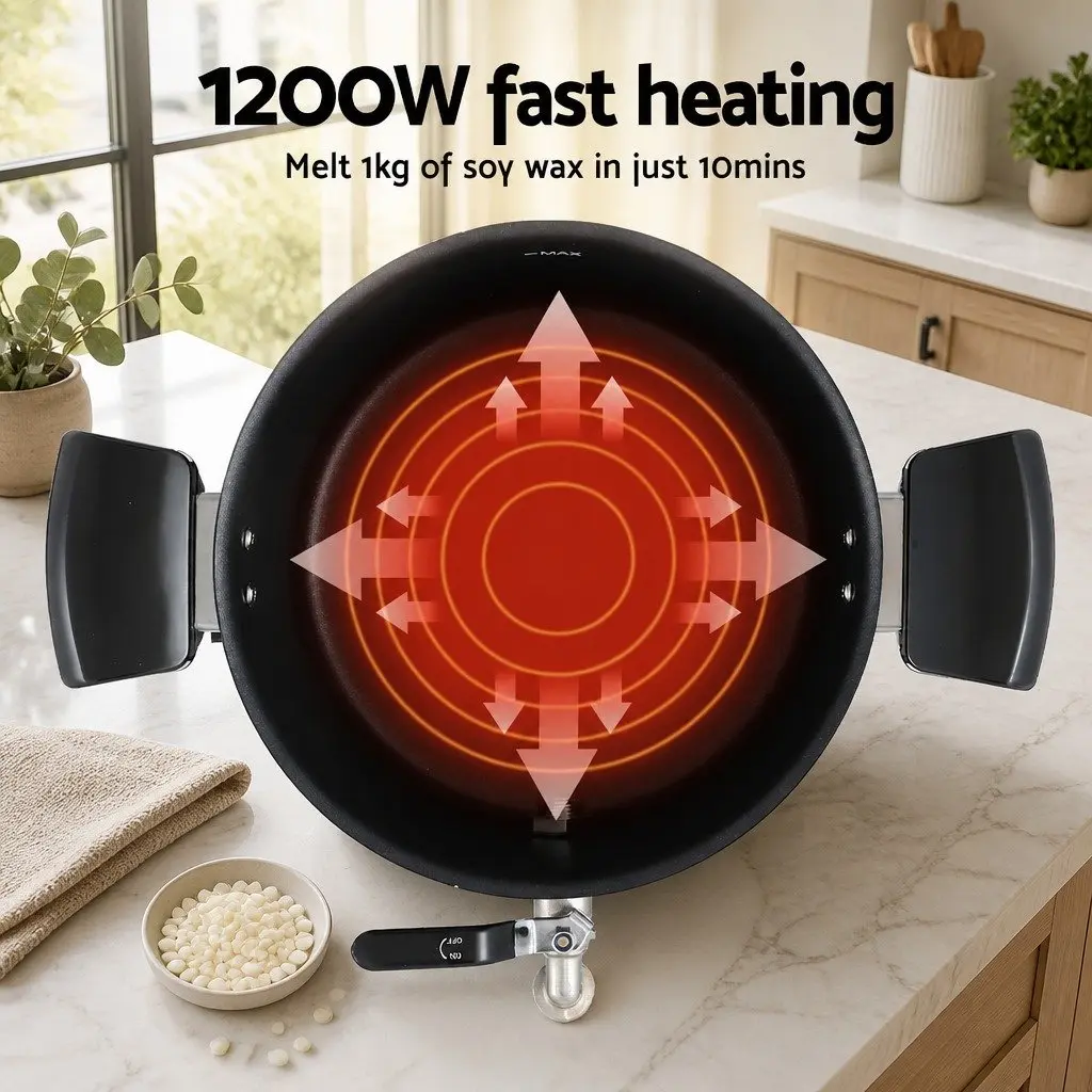 Wax Melter Electric Melting Pot 5L Candle Making 1200W Quick Pour Spout Black