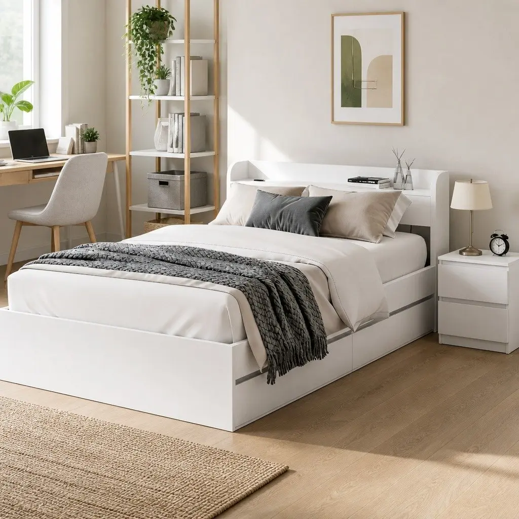 Bed Frame with Storage Solutions