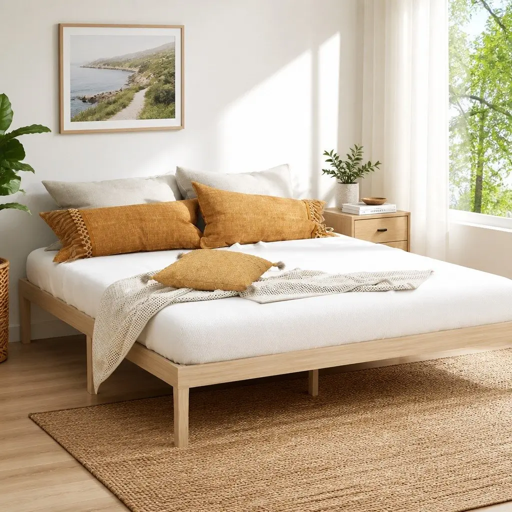 King Size Wooden Bed Frame with Easy Maintenance