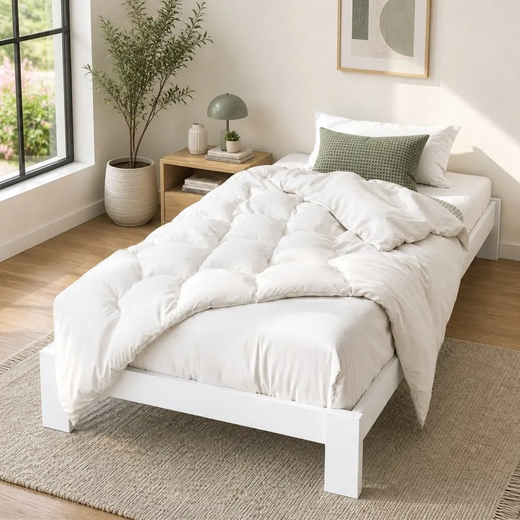 White Pine Single Bed Frame with Storage for Australian Mattress 197cm L x 98cm W