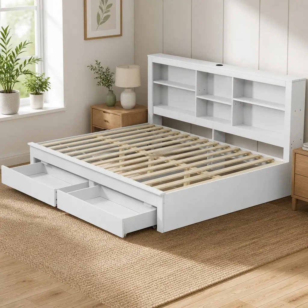 Double Bed Frame with Storage Solutions