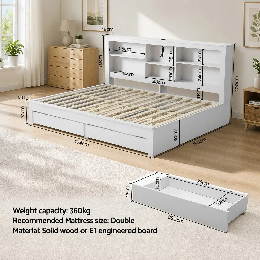 Double Bed Frame with Storage Solutions