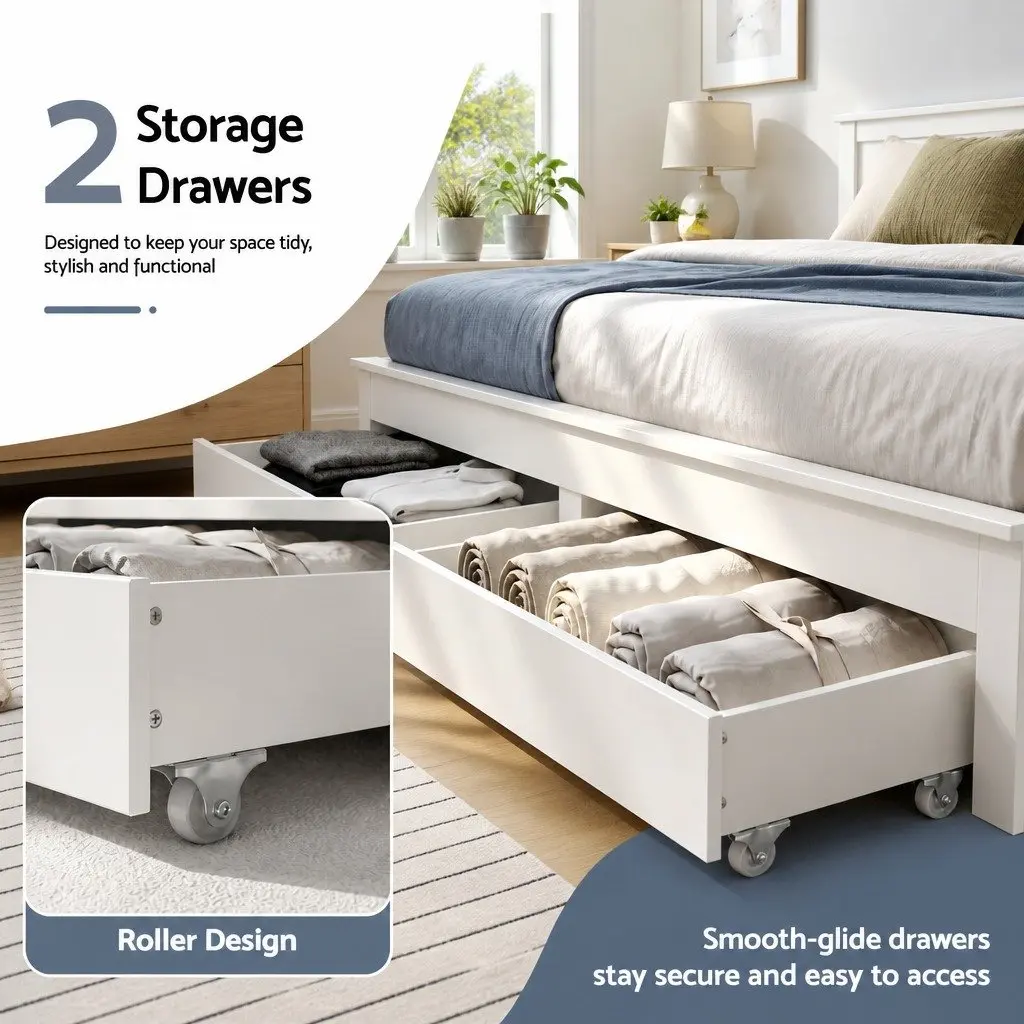 Double Bed Frame with Storage Solutions